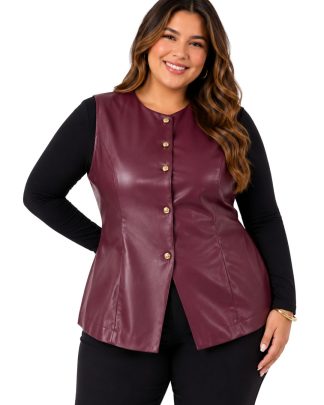 Chaleco M/L efecto cuero C1104