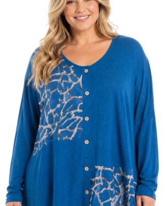 Blusa XXL lanilla estampado geométrico C1232