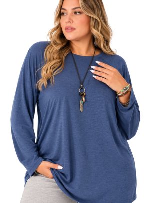 Blusa XXXL esencial azul casual C1162
