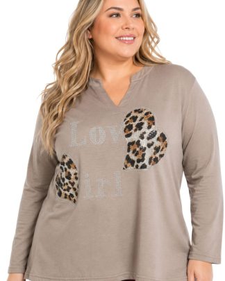 Poleron XXL Corazón Felino C1215
