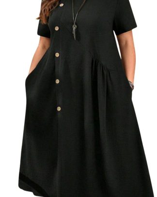 Vestido XXL botones y bolsillos C1253